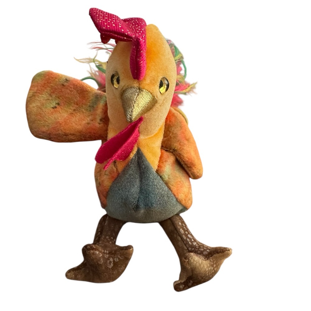 Ty Orange and Red Stuffed Animal Rooster ( Rooster ) Beanie Baby
